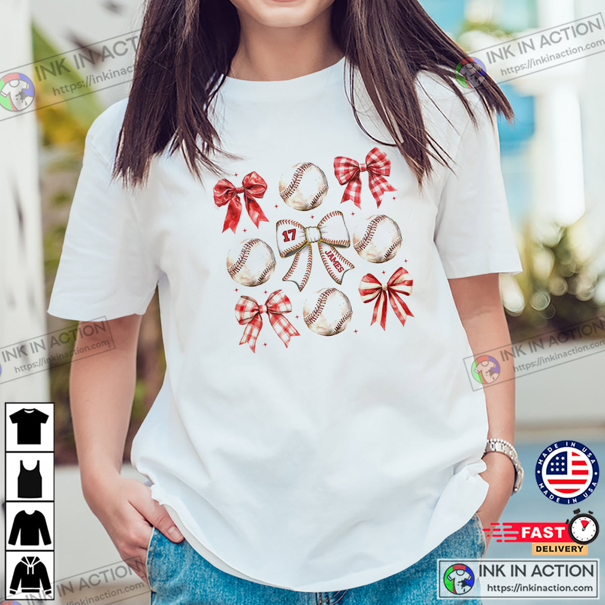 Custom Baseball Coquette, Softball Mom Gameday T-shirt