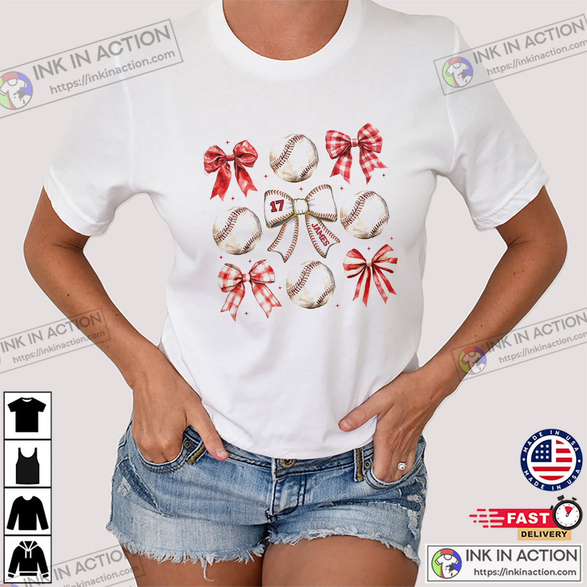 Custom Baseball Coquette, Softball Mom Gameday T-shirt