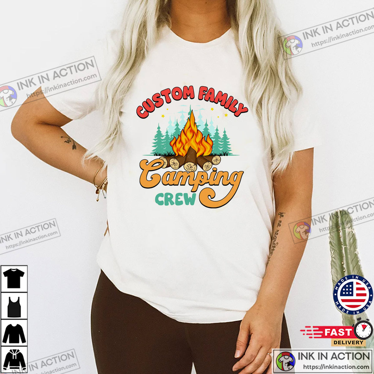 Custom Family Camping Crew Summer Trip T-shirt