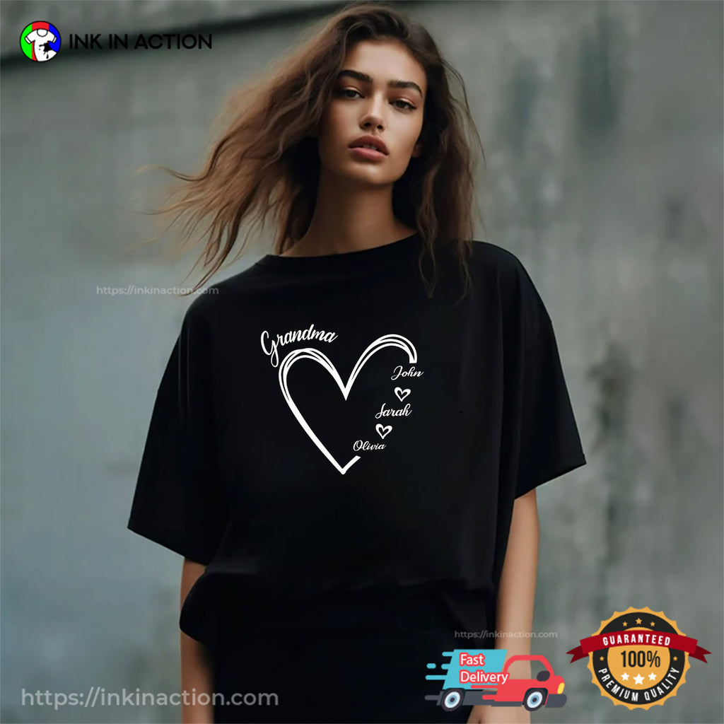 Custom Grandma Grandpa And Grandkids With Love T-shirt