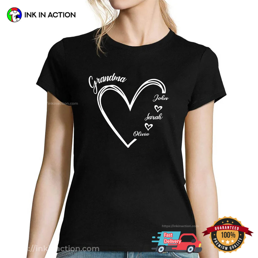 Custom Grandma Grandpa And Grandkids With Love T-shirt