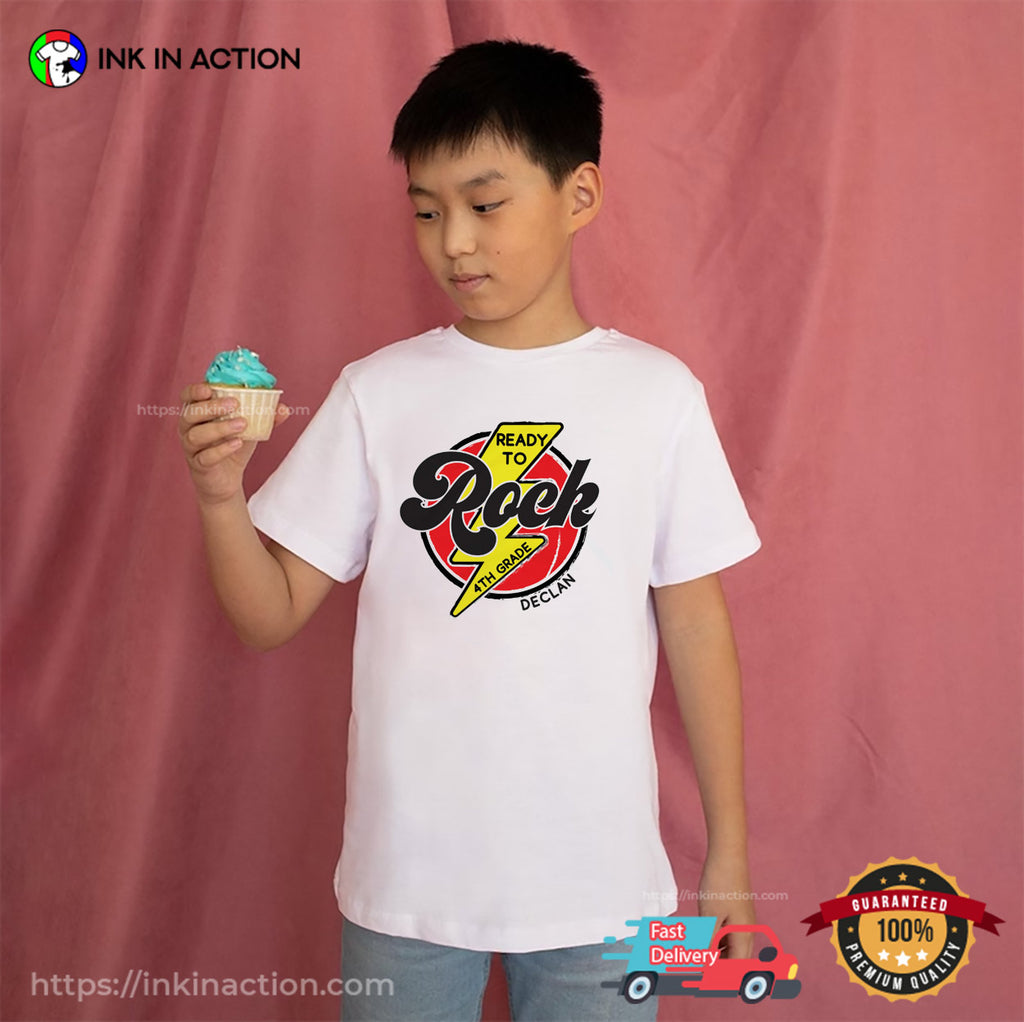 Custom Name Ready To Rock 4th Grade T-shirt