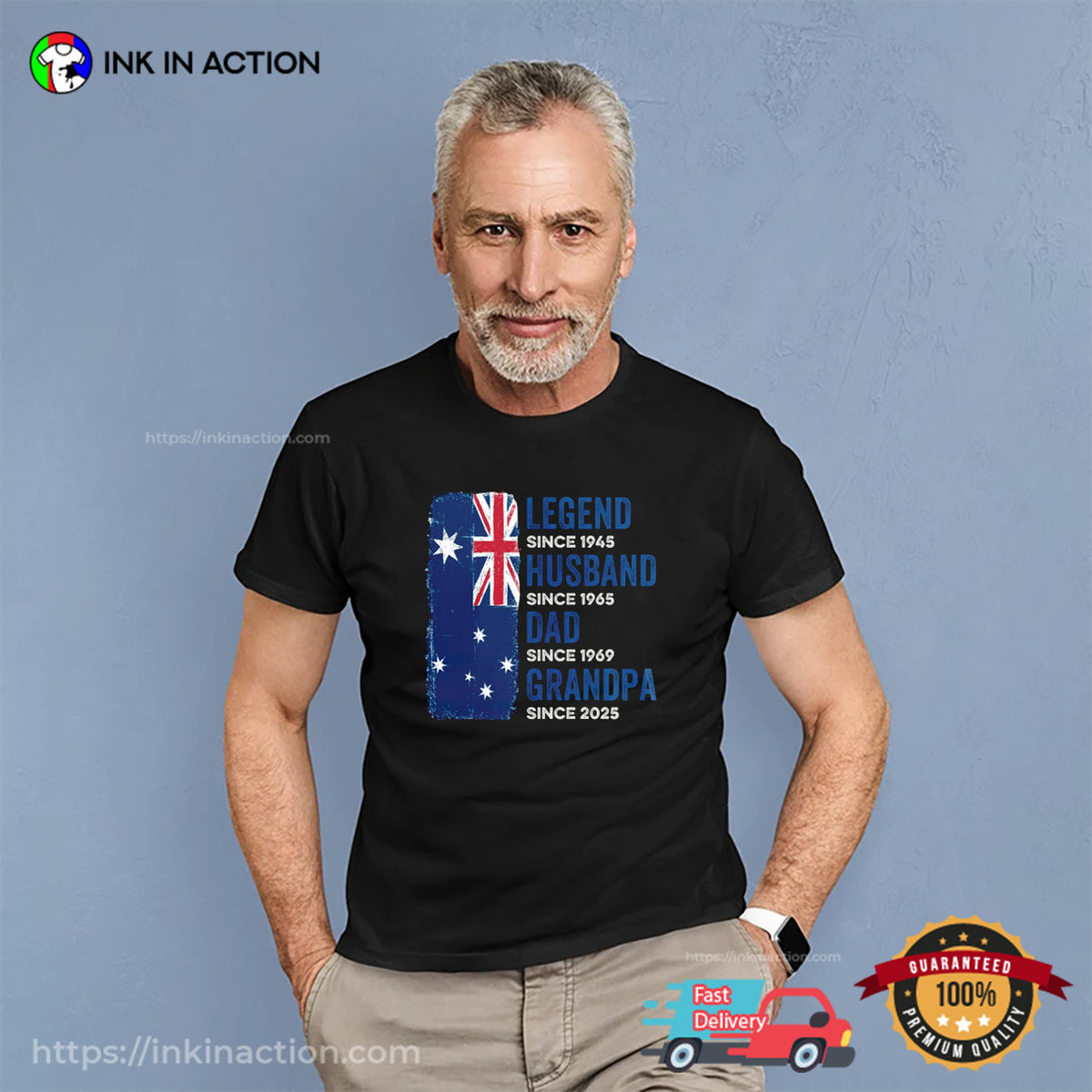 Custom Year Legend Husband Dad Grandpa, Australia Dad Gift T-shirt