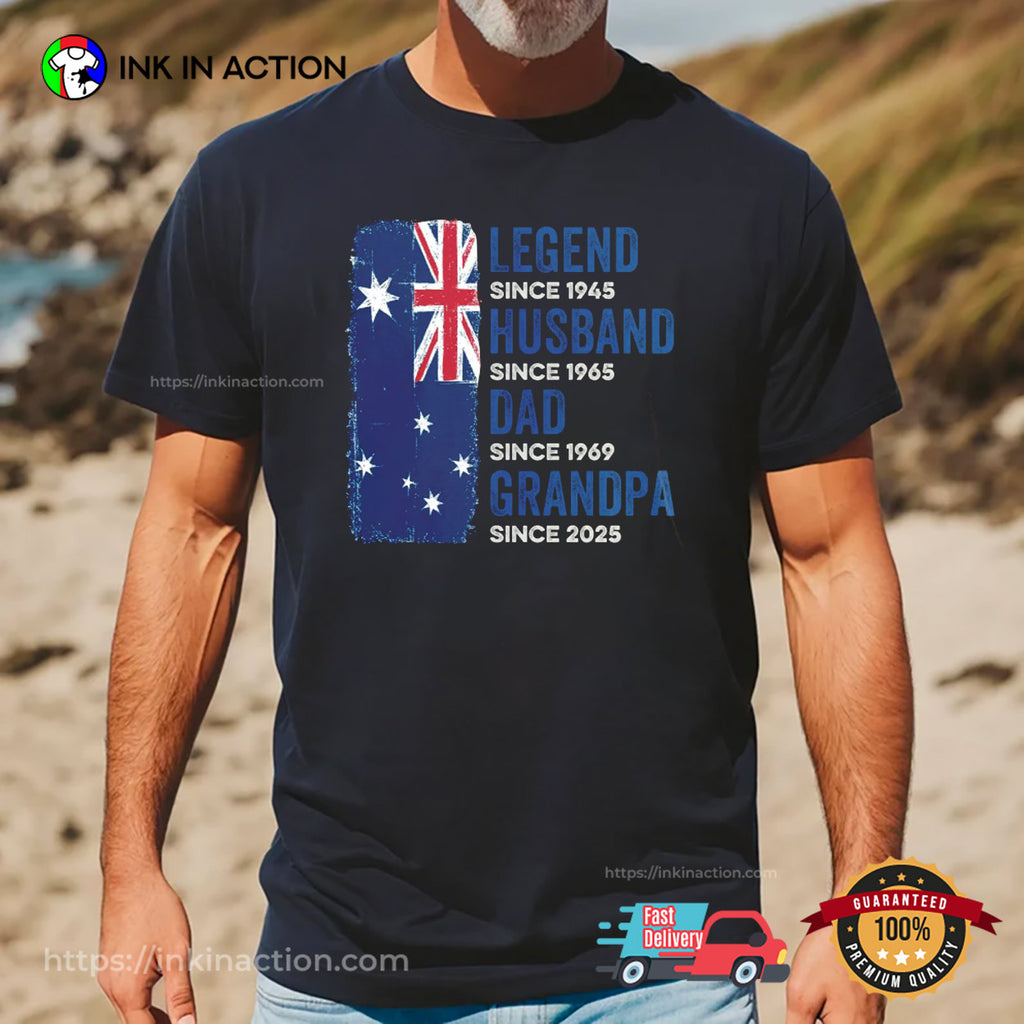 Custom Year Legend Husband Dad Grandpa, Australia Dad Gift T-shirt