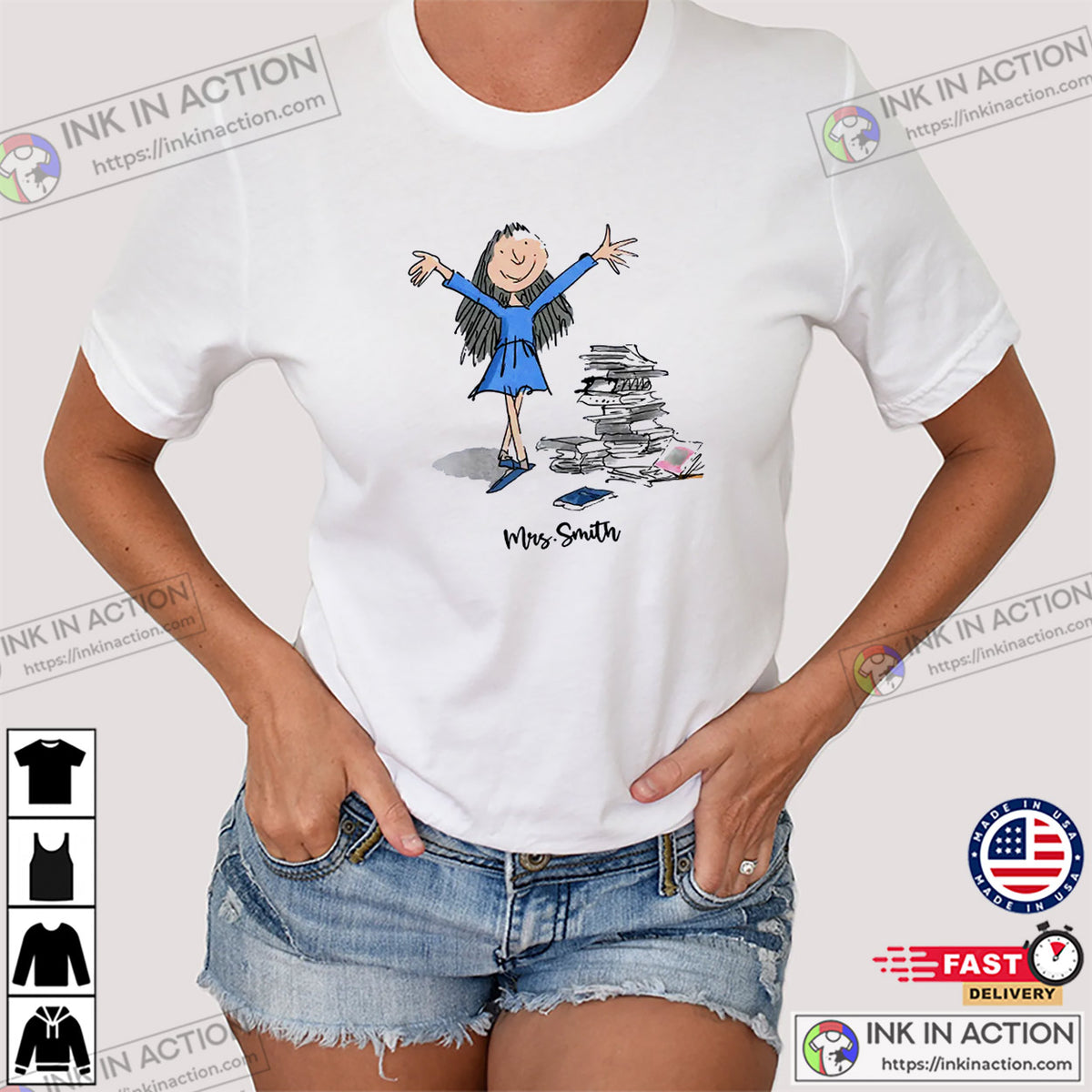 Customized Teacher And Books Kid Art T-shirt