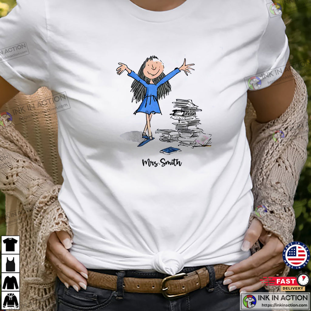 Customized Teacher And Books Kid Art T-shirt