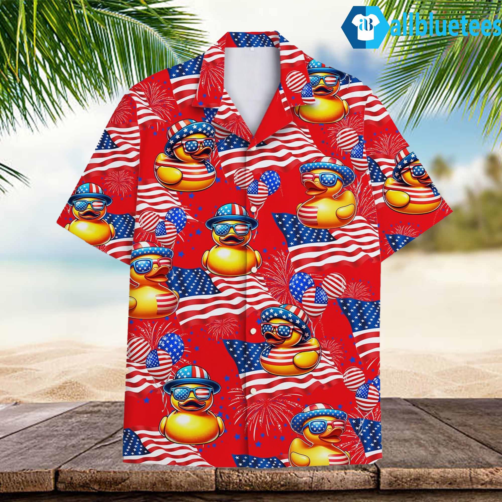 Cute Duck 4th Of July Hawaiian Shirt