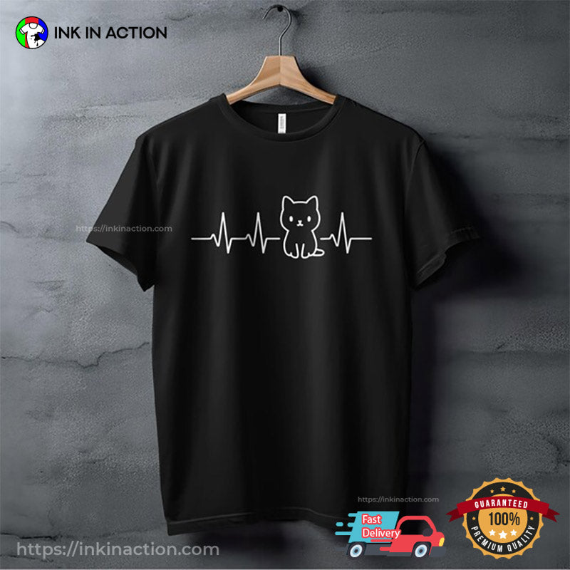 Cute Kitten Heartbeat, Global Cat Day Tee