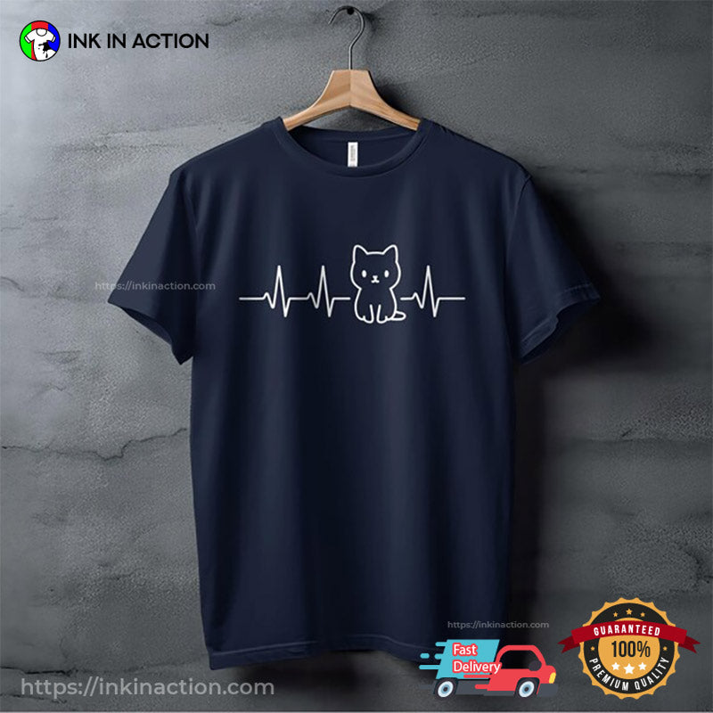 Cute Kitten Heartbeat, Global Cat Day Tee