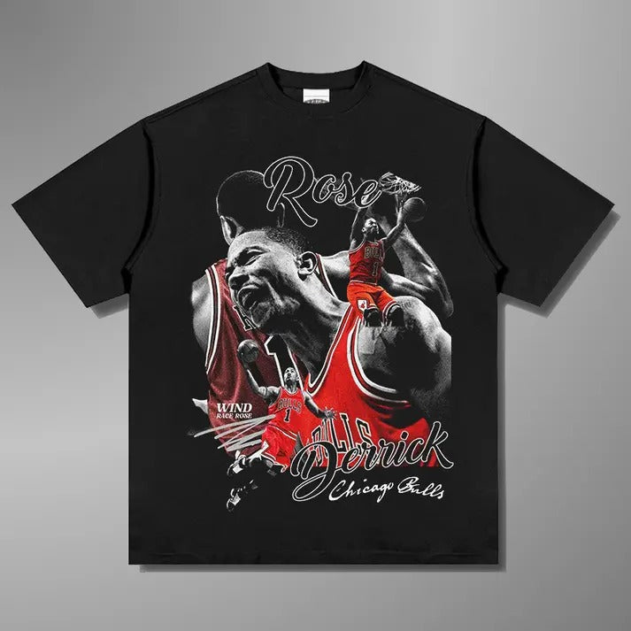 Derrick Rose V2 Short Sleeve Fan Fabric Menswear Vintage (1)