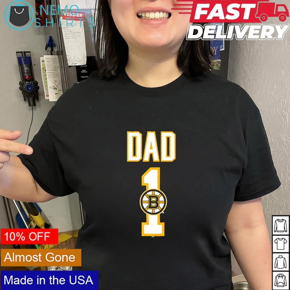 Dad Number 1 with Boston Bruins logo shirt
