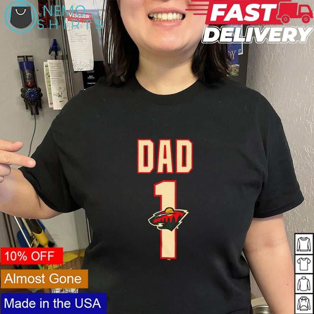 Dad Number 1 with Minnesota Wild logo shirt