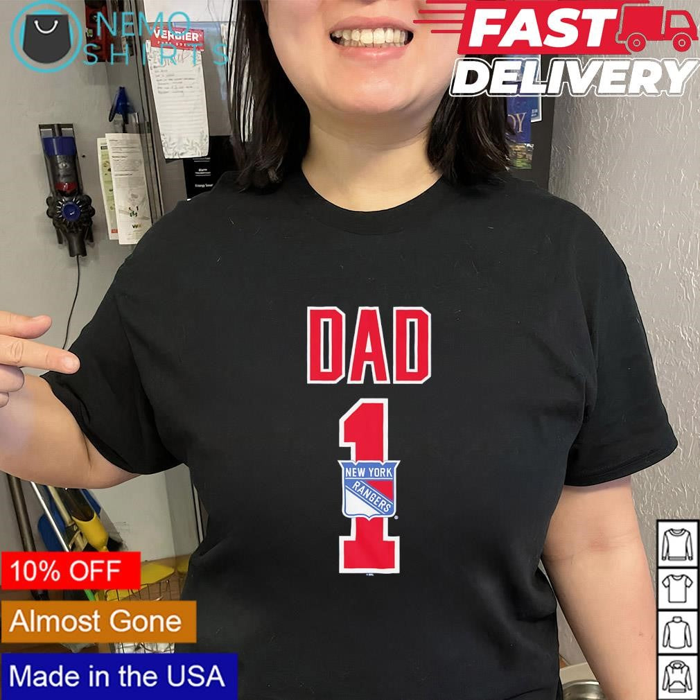 Dad Number 1 with New York Rangers logo shirt
