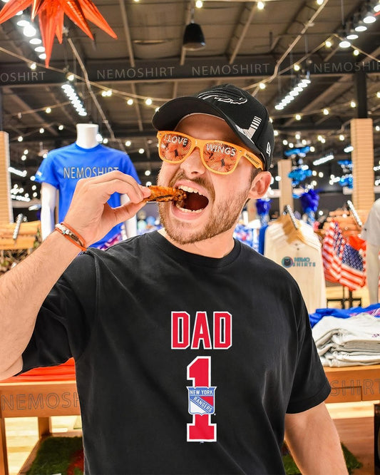 Dad Number 1 with New York Rangers logo shirt