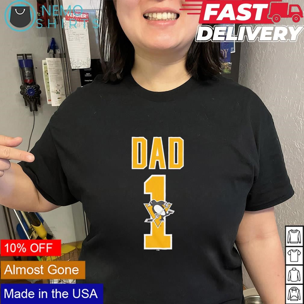 Dad Number 1 with Pittsburgh Penguins logo shirt