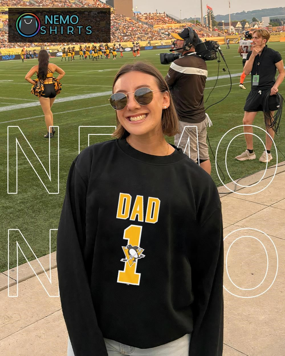 Dad Number 1 with Pittsburgh Penguins logo shirt