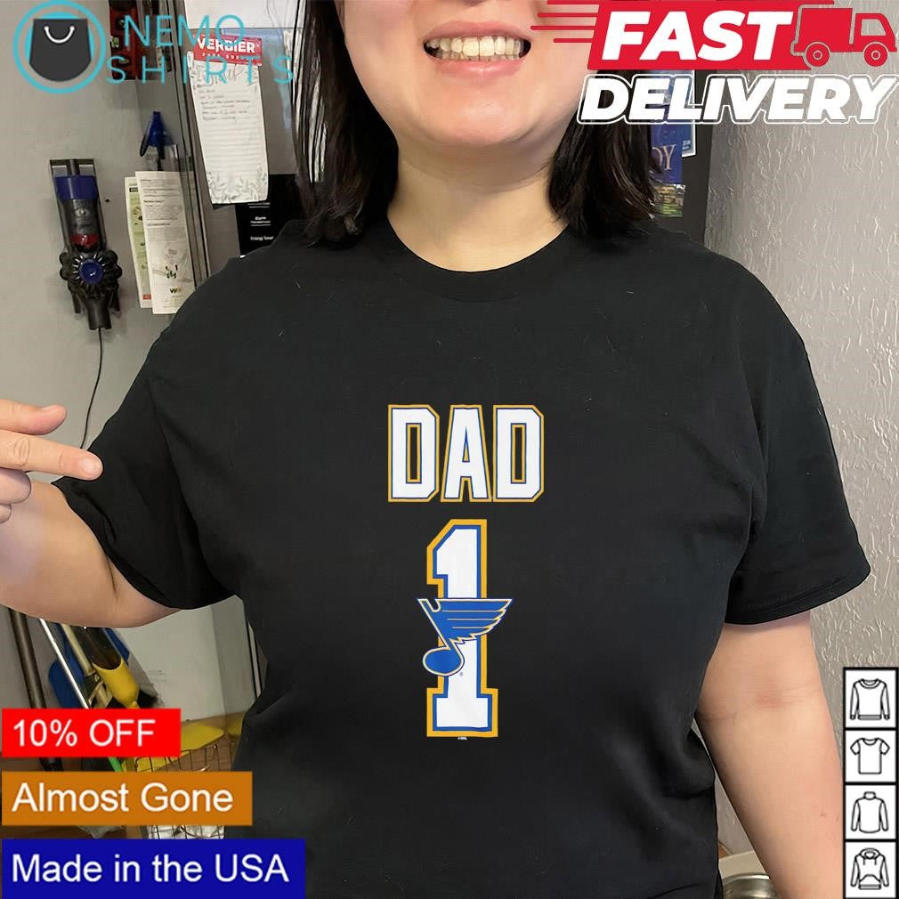 Dad Number 1 with St Louis Blues logo shirt