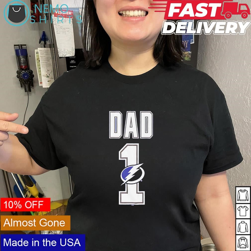 Dad Number 1 with Tampa Bay Lightning logo shirt