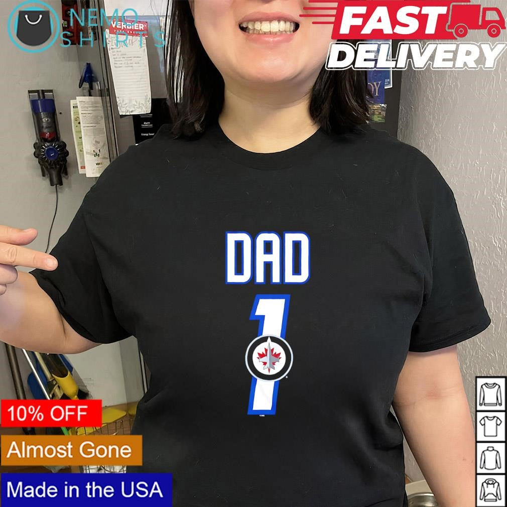Dad Number 1 with Winnipeg Jets logo shirt