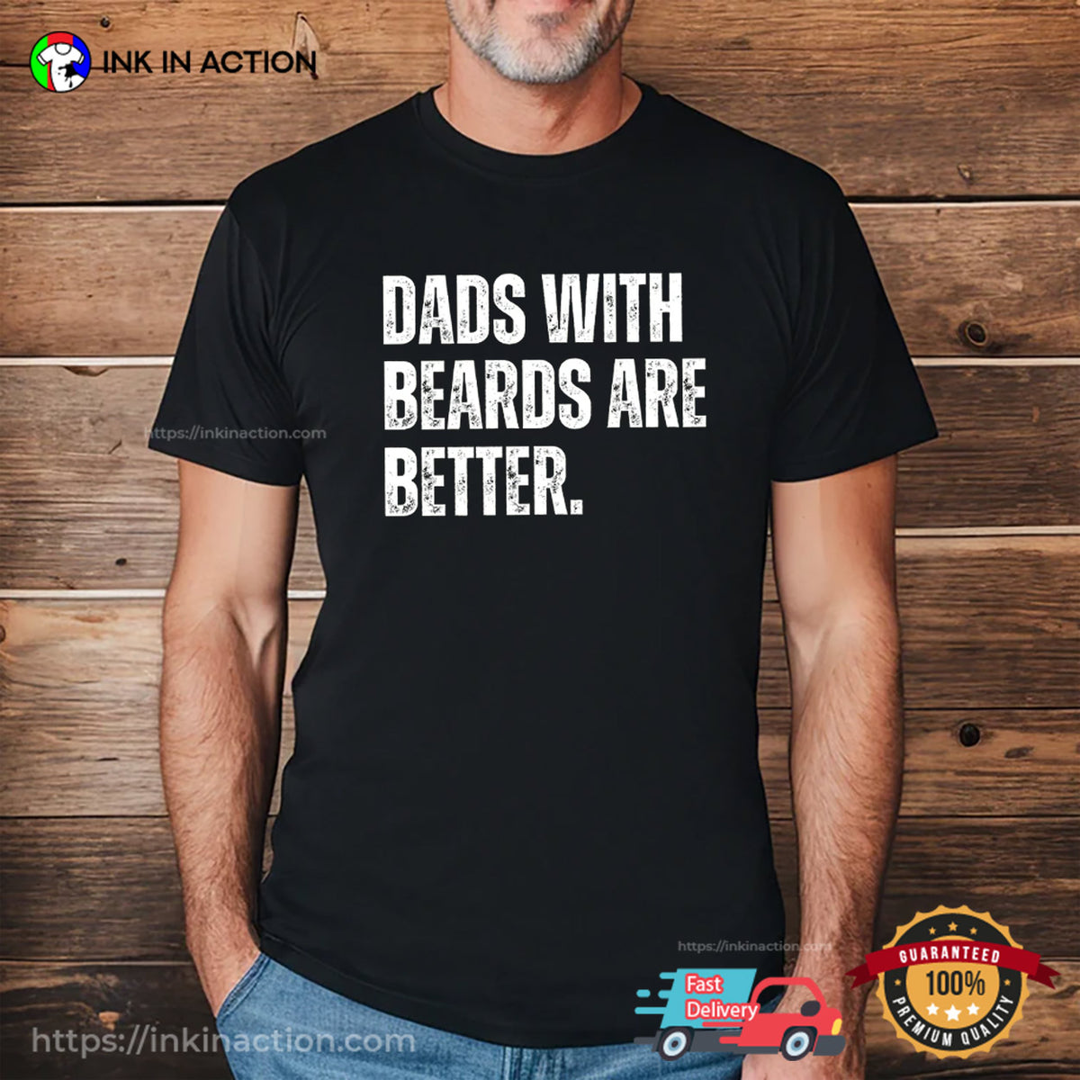 Dads With Beards Are Better Bearded Dad Funny T-shirt