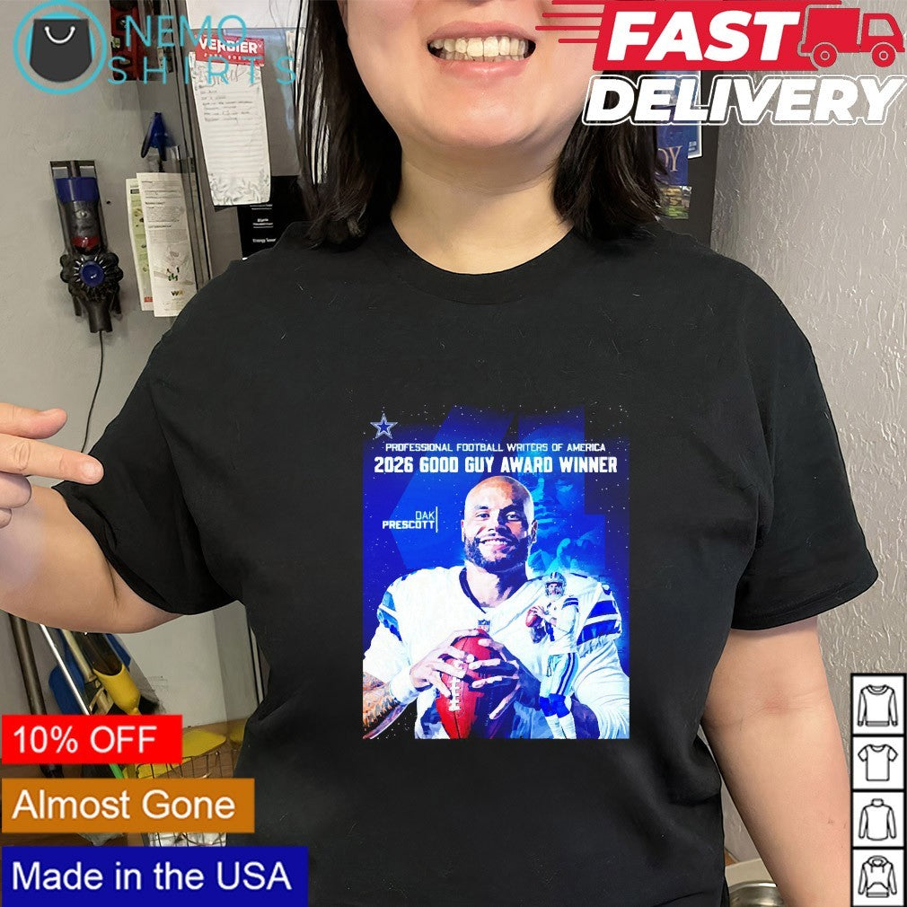 Dak Prescott Dallas Cowboys PFWA’s 2026 Good Guy Award winner shirt