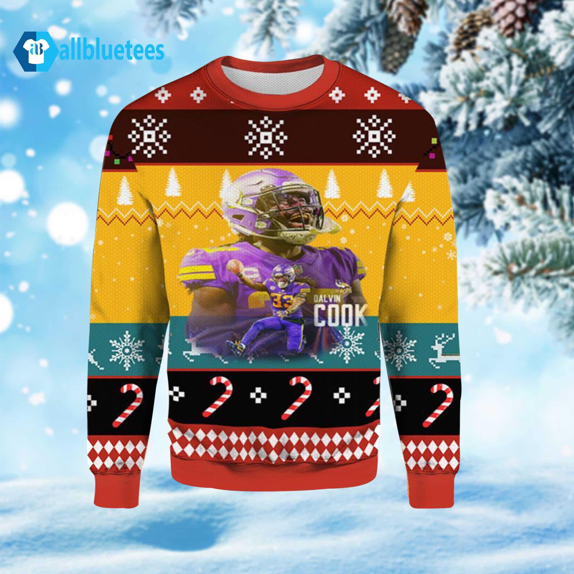Dalvin Cook Minnesota Ugly Christmas Sweater