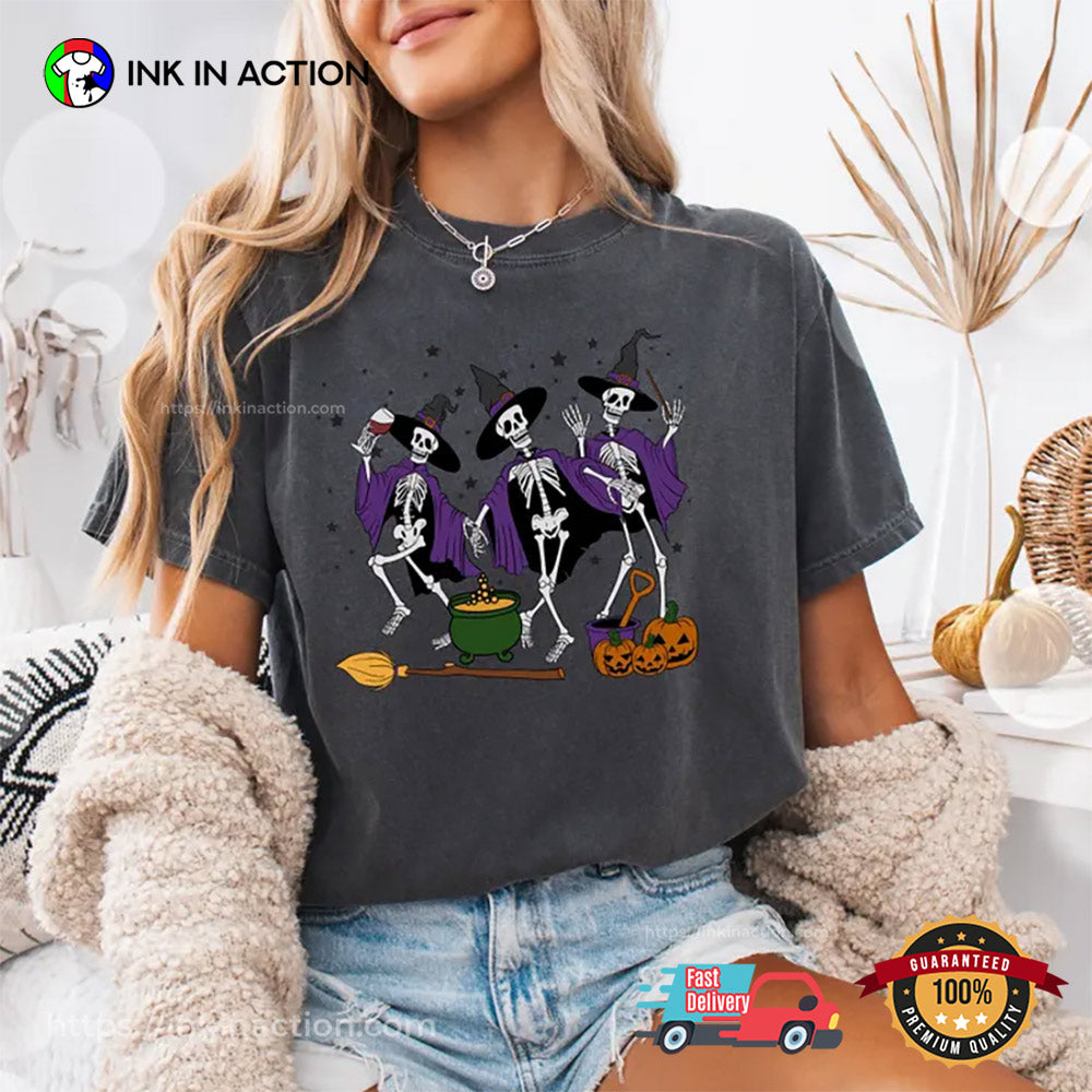 Dancing Skeleton Fall Spooky Halloween Comfort Colors Shirt