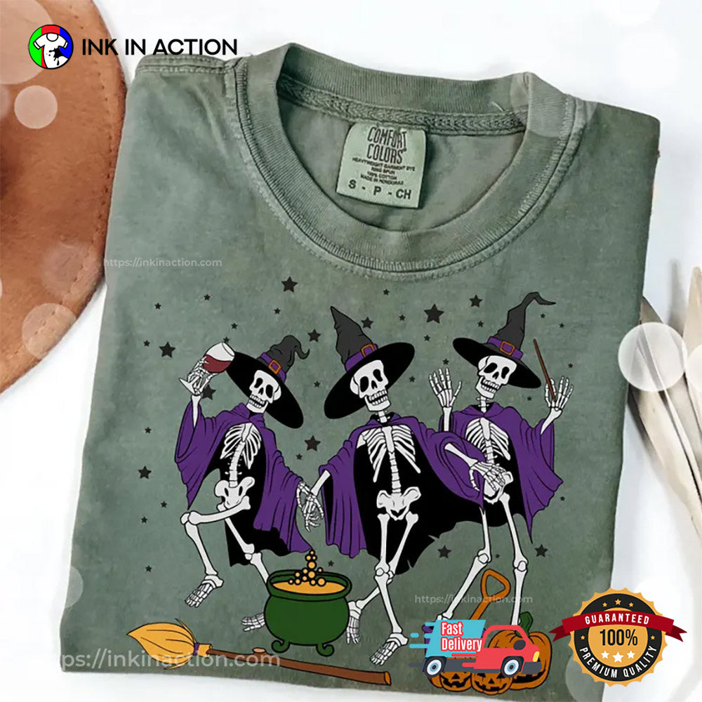 Dancing Skeleton Fall Spooky Halloween Comfort Colors Shirt