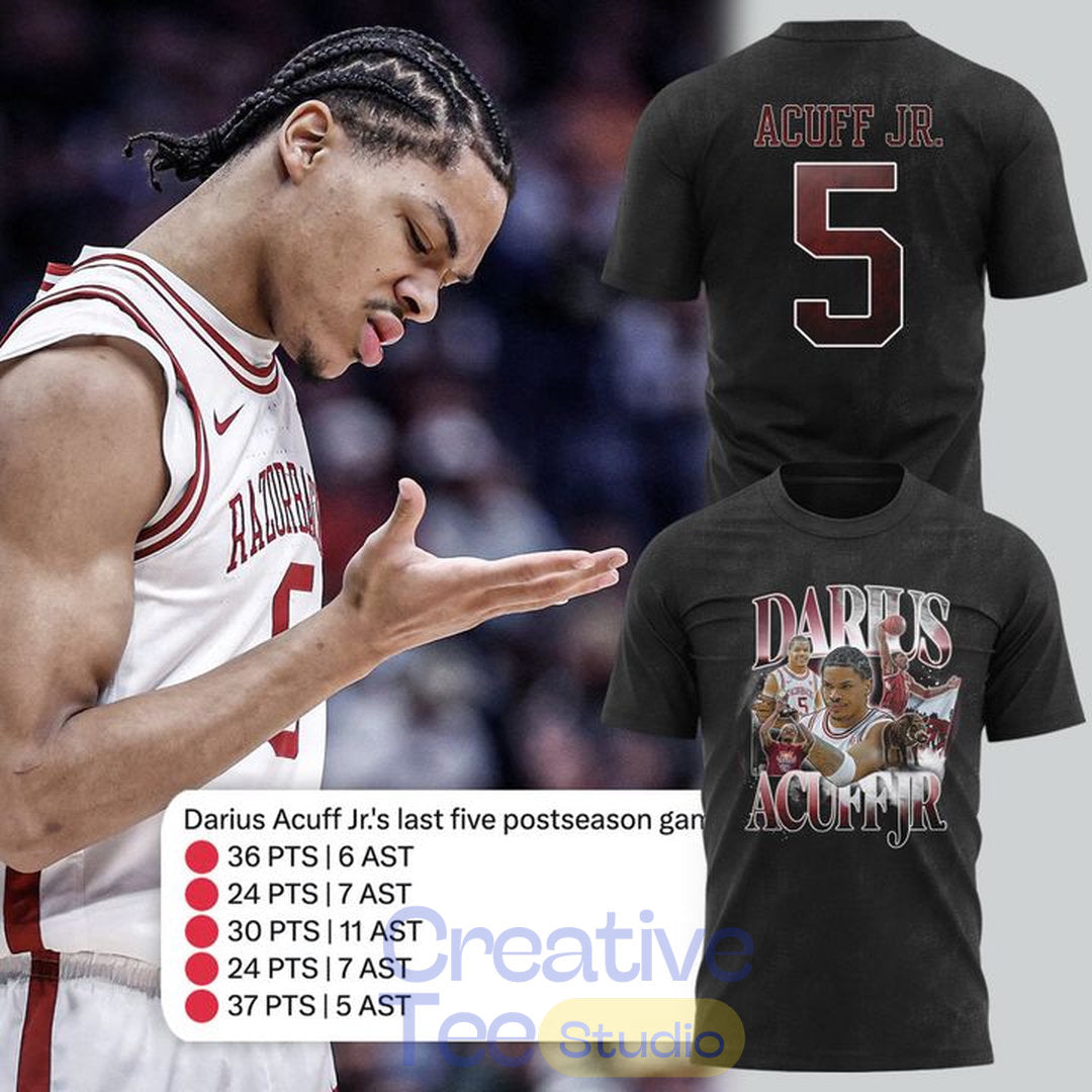 Darius Acuff Jr. Arkansas Razorbacks T-Shirt