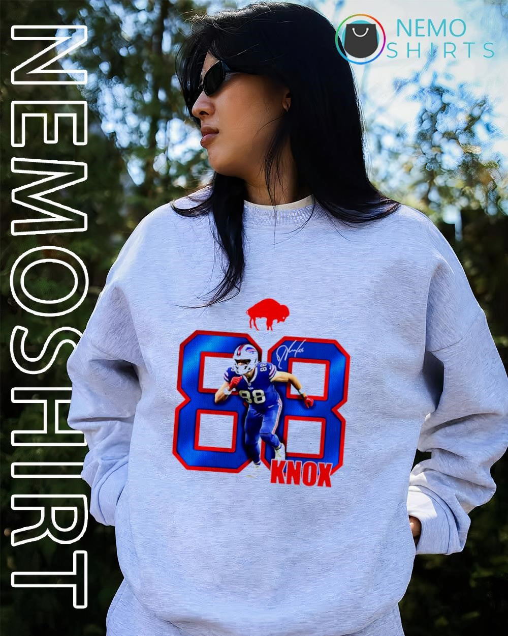 Dawson Knox Buffalo Bills number 88 signature shirt