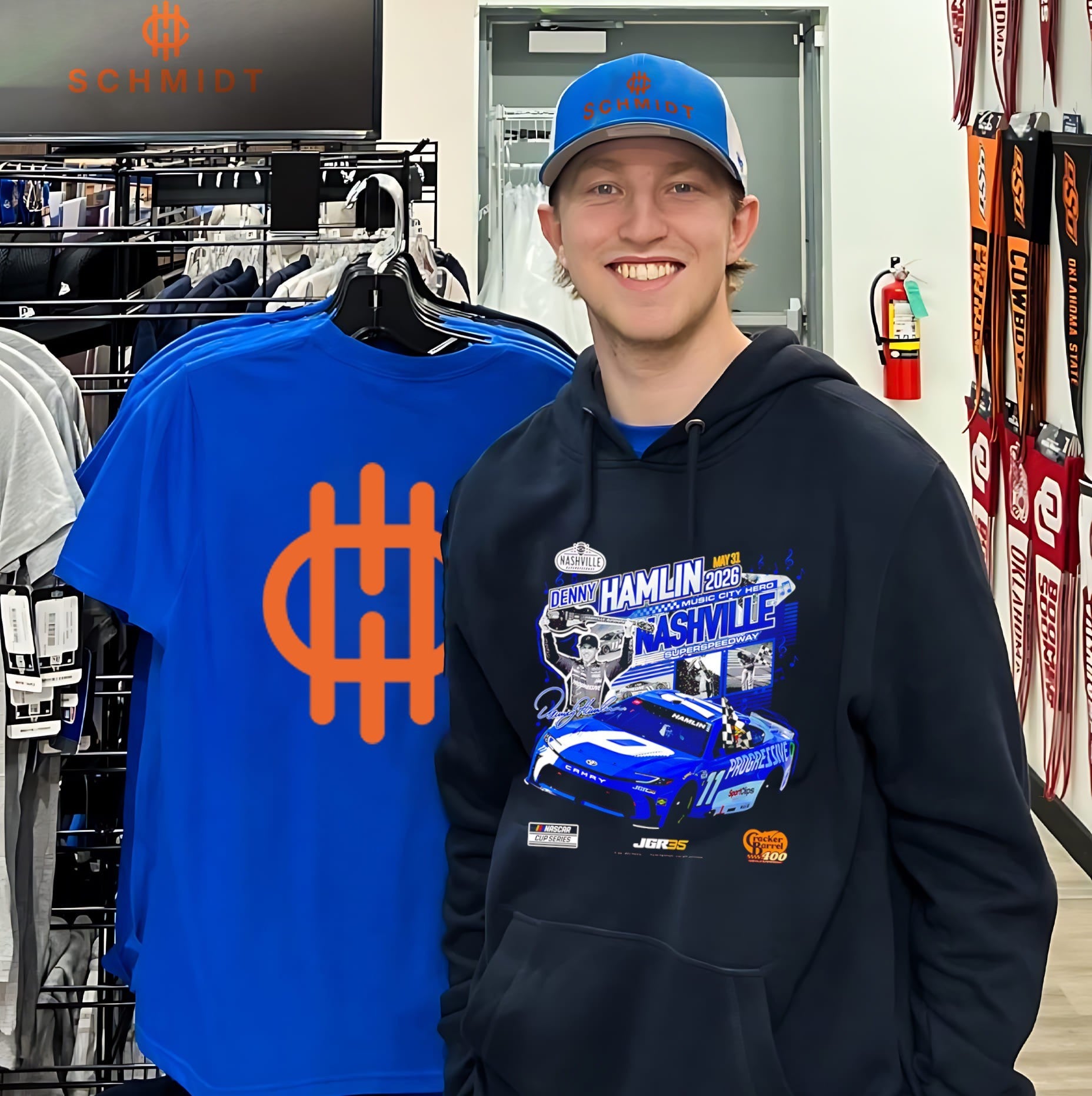 Denny Hamlin 2026 Cracker Barrel 400 Race Winner shirt