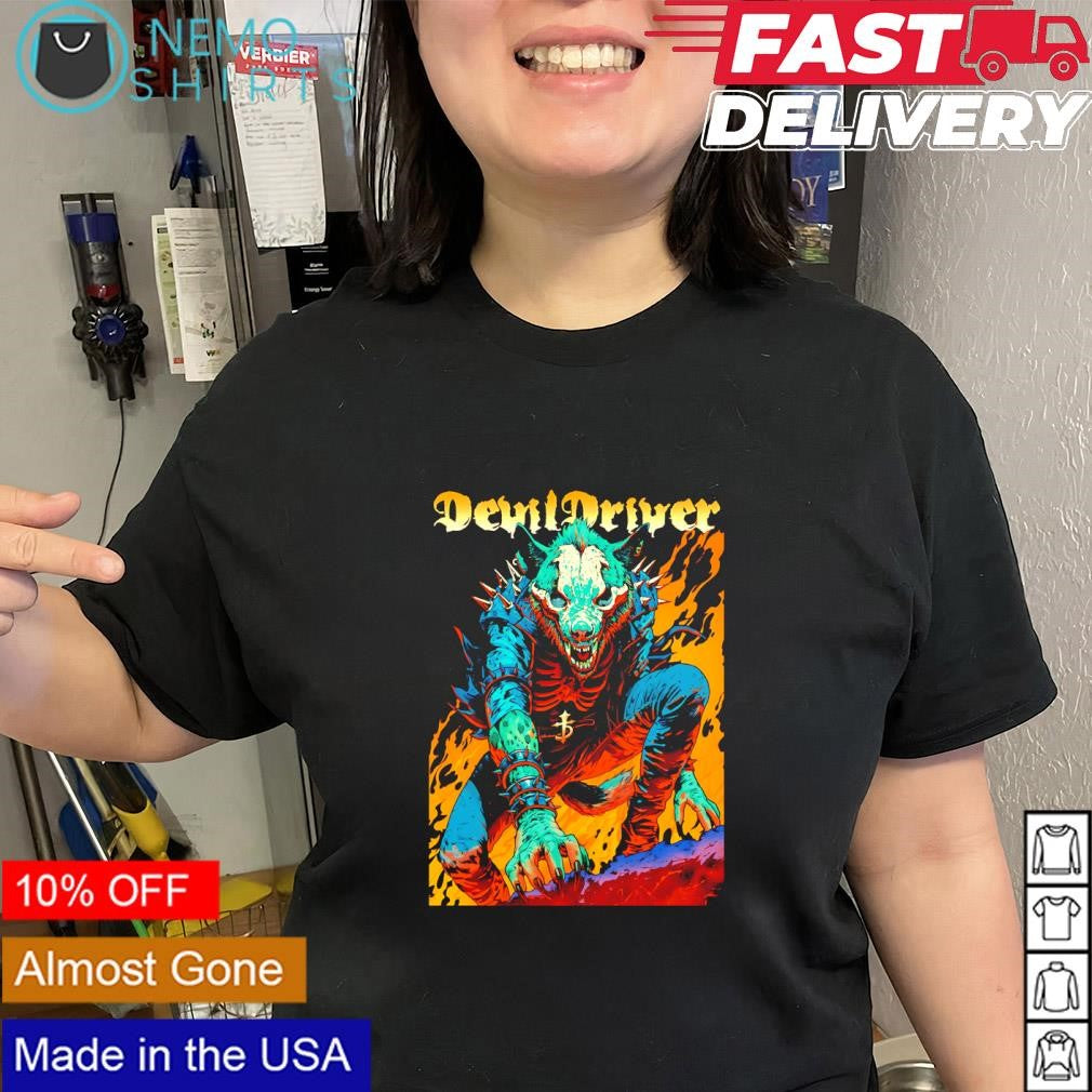 DevilDriver Strike and Kill skeletal hyena shirt