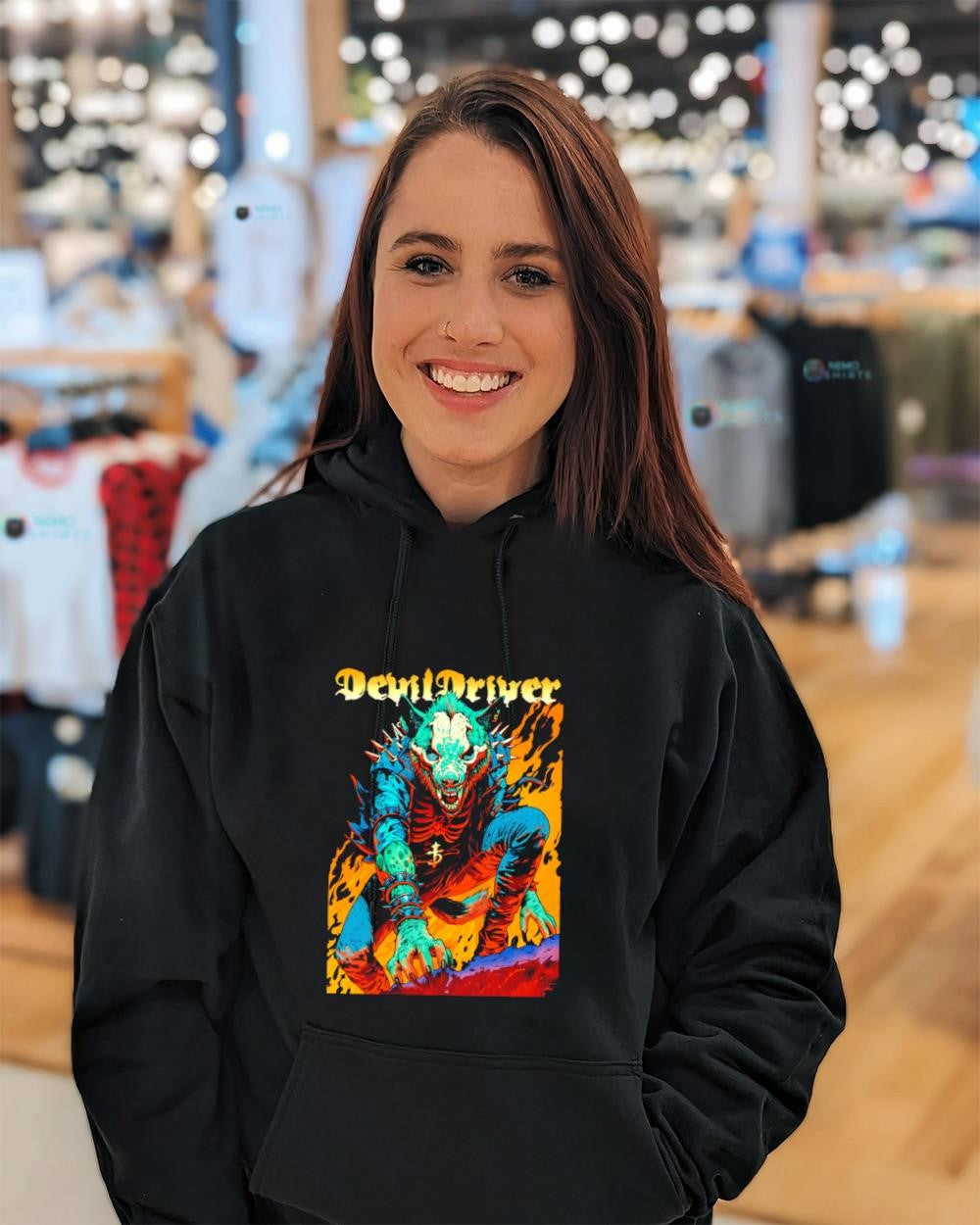 DevilDriver Strike and Kill skeletal hyena shirt