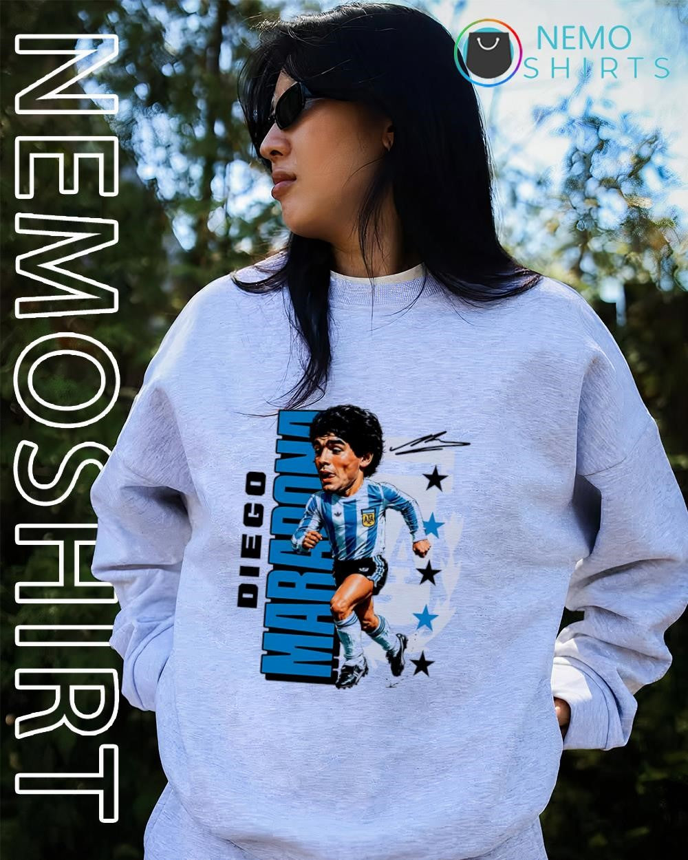 Diego Maradona Argentine football player signature shirt