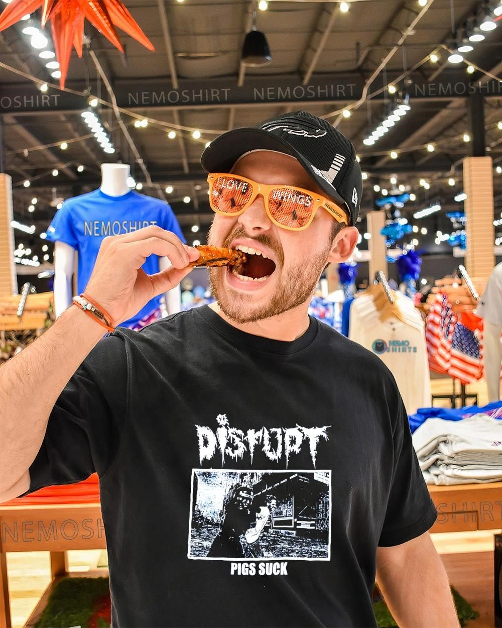 Disrupt Pigs Suck crust punk band shirt