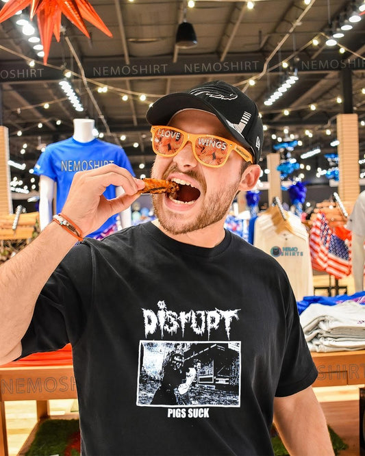 Disrupt Pigs Suck crust punk band shirt