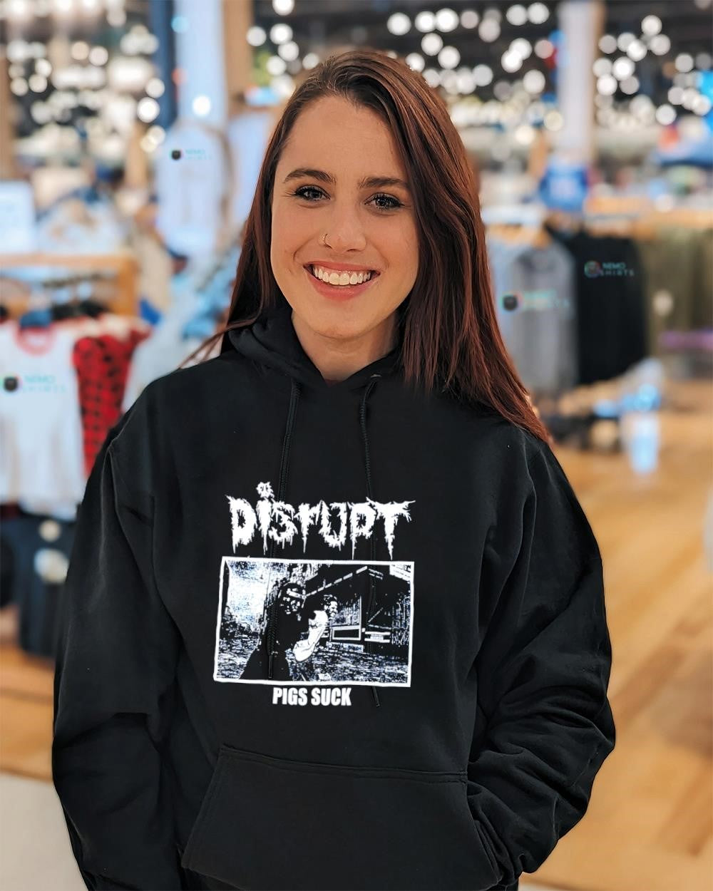 Disrupt Pigs Suck crust punk band shirt