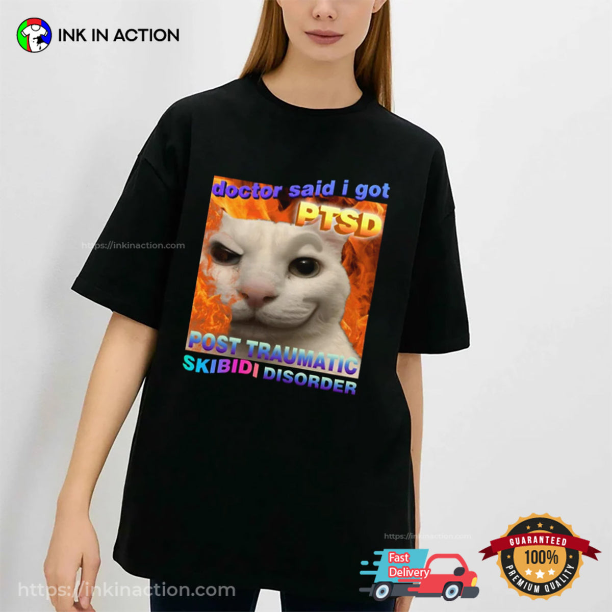 Doctor Said I Got Post Traumatic Skibidi Disorder Cat Meme Tee