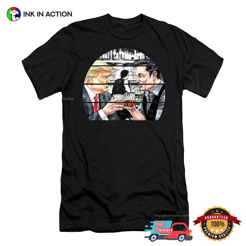 Donald Trump And Elon Musk Whiskey Celebration T-shirt