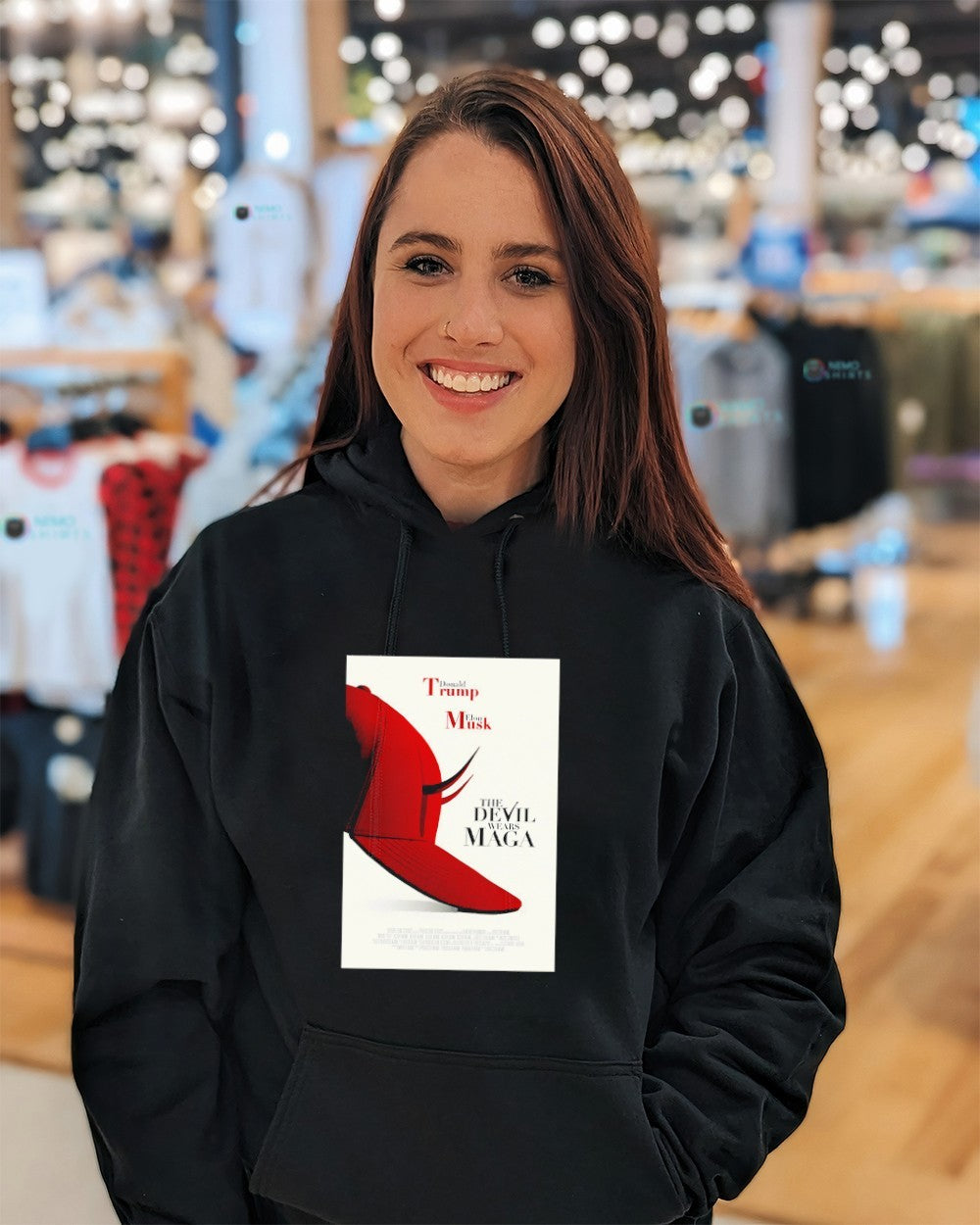 Donald Trump Elon Musk the devil wears Maga shirt