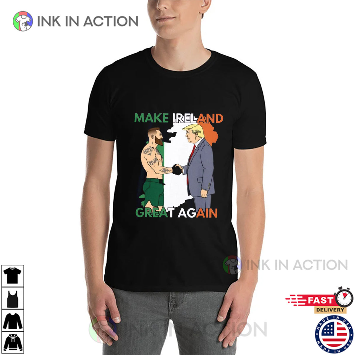 Donald Trump X Conor McGregor Make Ireland Great Again T-Shirt