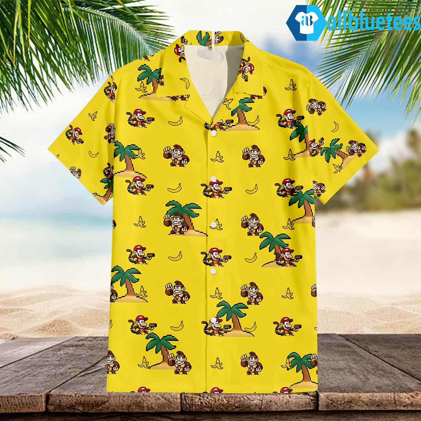 Donkey Kong Pixel Art Hawaiian Shirt