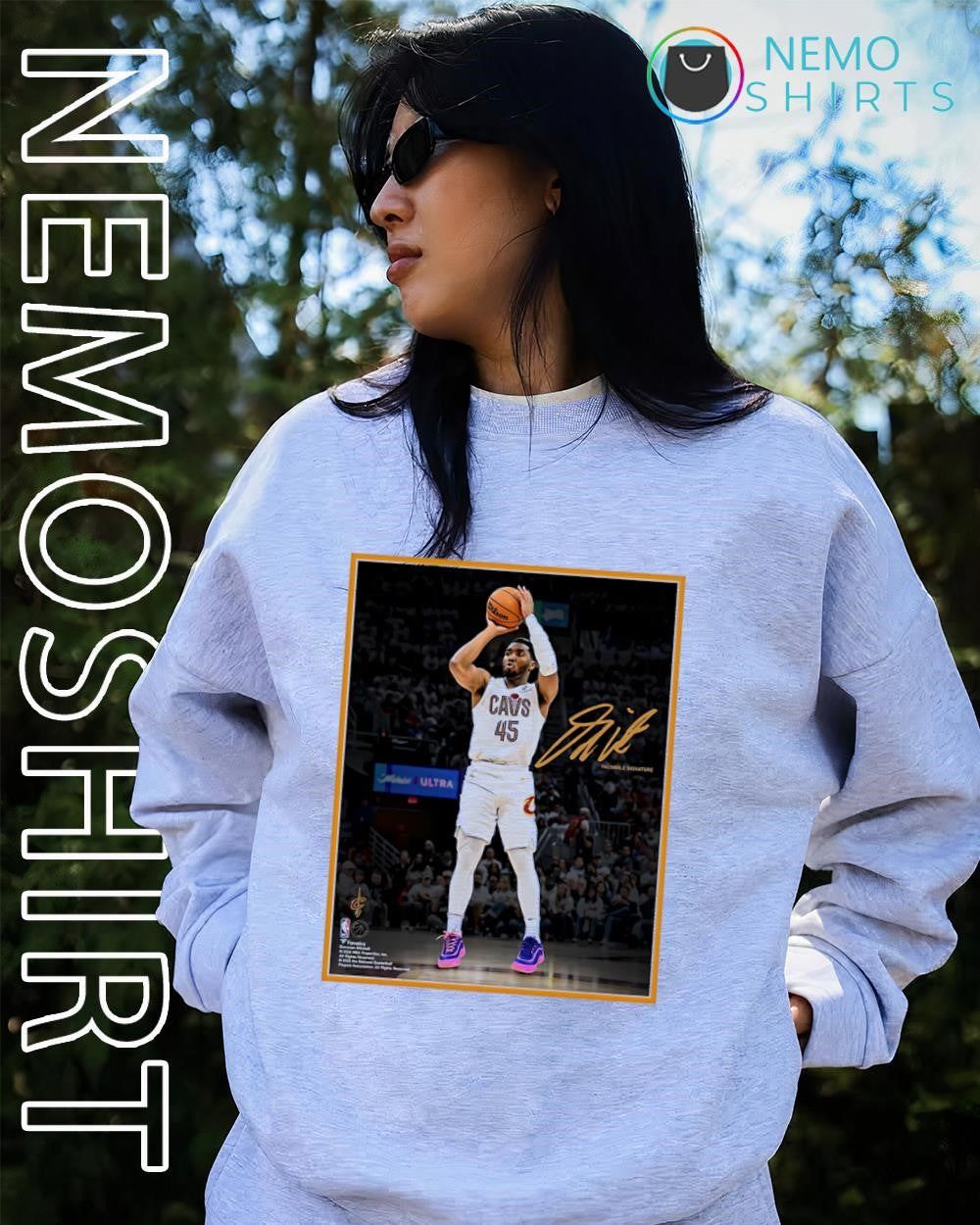 Donovan Mitchell Cleveland Cavaliers spotlight photograph signature shirt