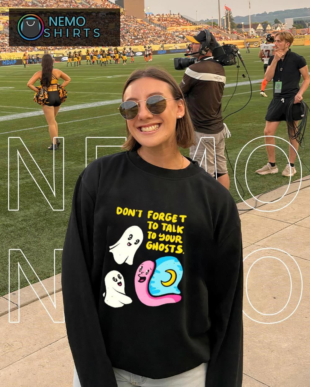 Don’t forget to talk to your ghosts and pink snail shirt