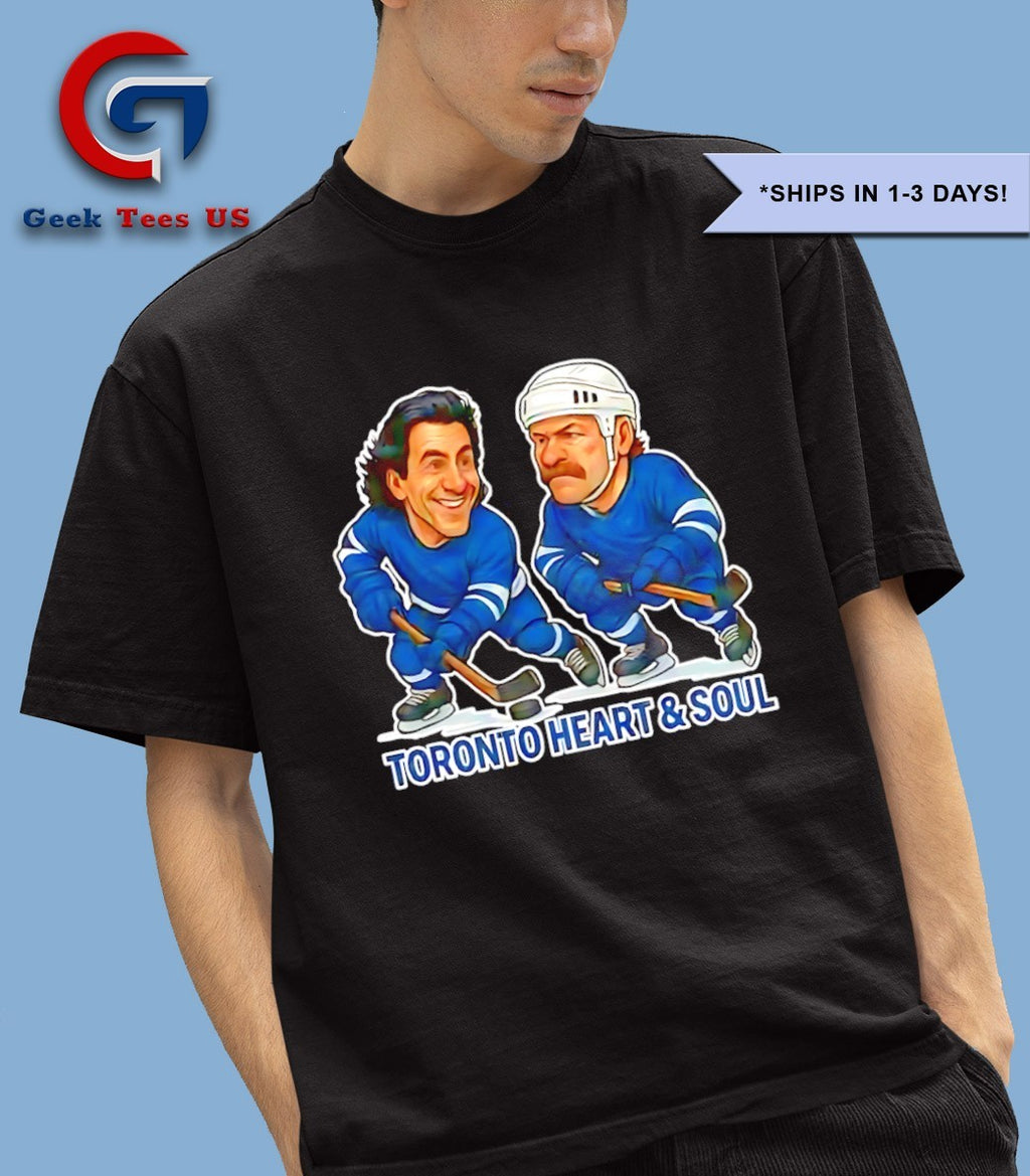 Doug Gilmour and Wendel Clark Toronto Heart & Soul Hockey caricatures shirt