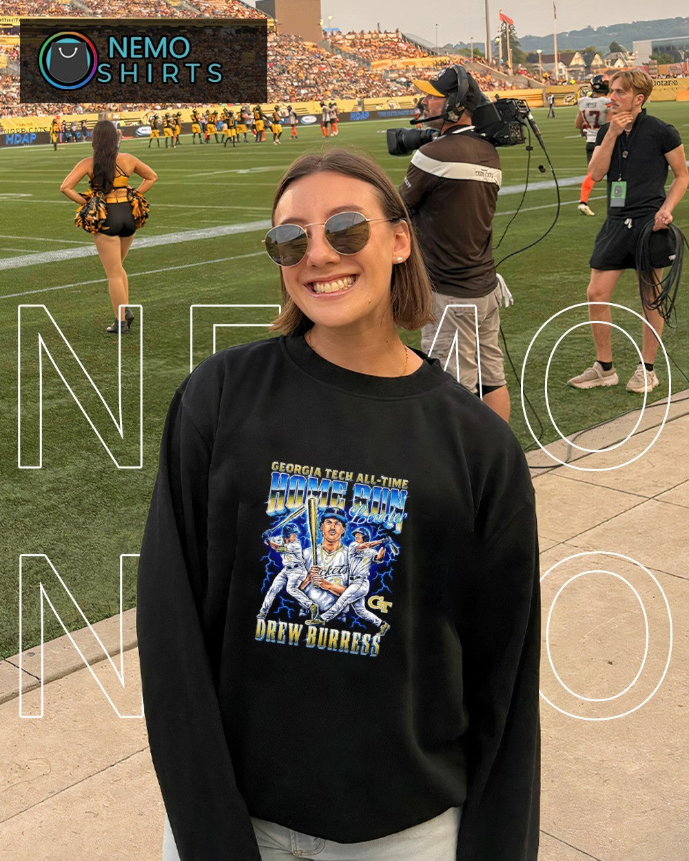 Drew Burress Georgia Tech Yellow Jackets home run leader shirt