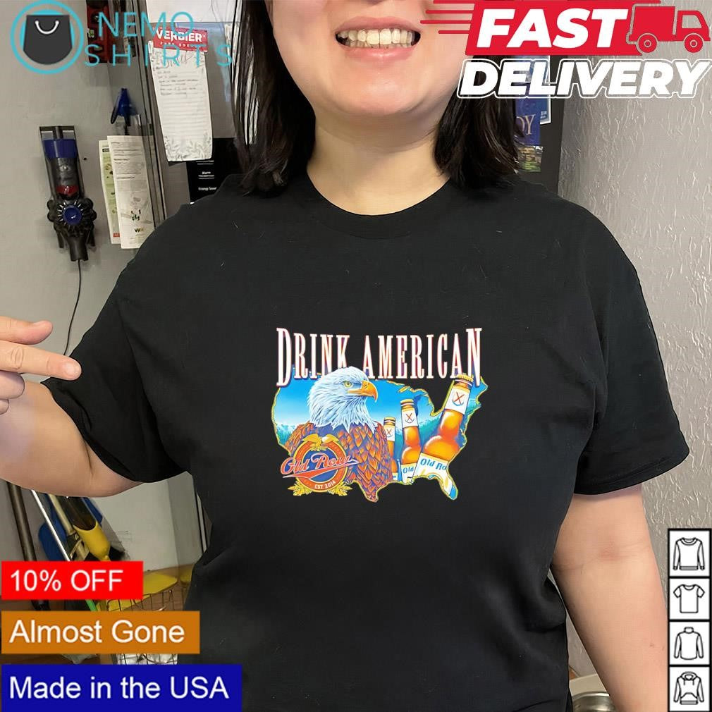 Drink American map eagle graphic shirt