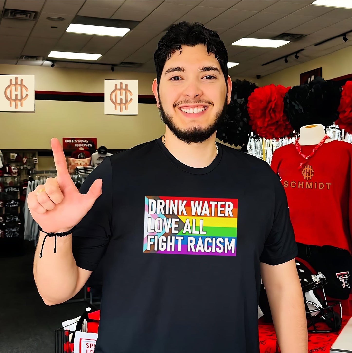 Drink water love all fight racism pride flag shirt