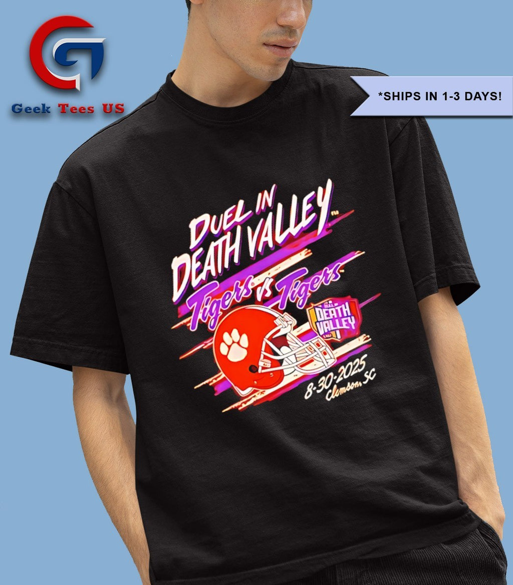 Duel In Death Valley Tigers vs Tigers Clemson Tigers helmet 2025 shirt