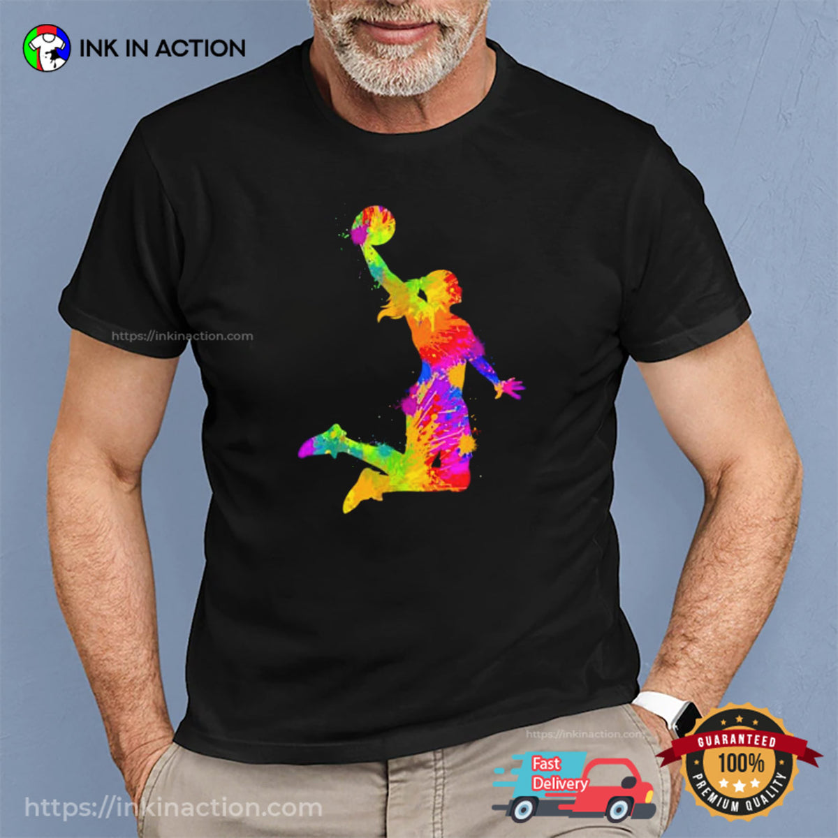Dunk Shot Girl Basketball Watercolor Shirt